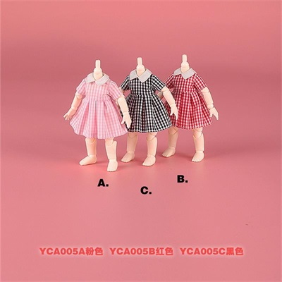 Ob11 baby clothes YCA005 Plaid Dress cute skirt 12 points BJD